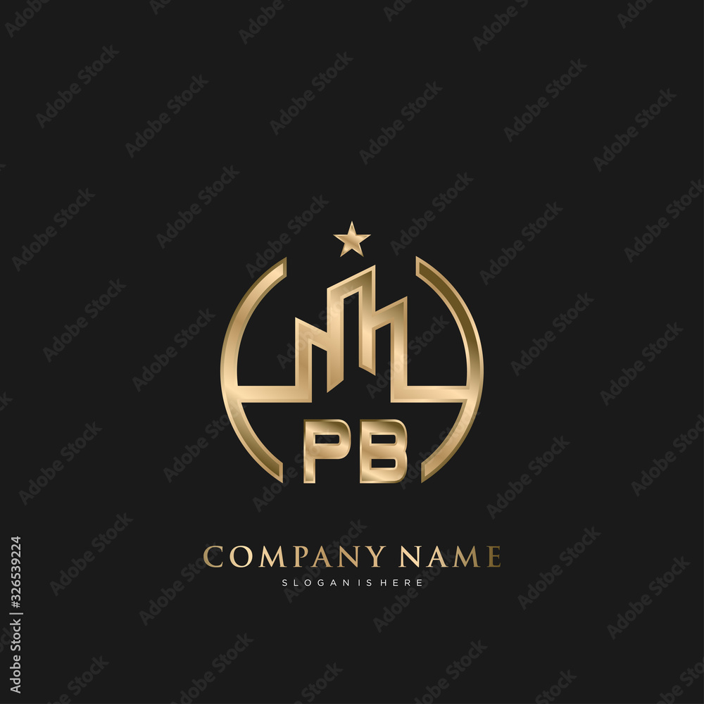 Initial Letter PB Real Estate Luxury house Logo Vector for Business, Building, Architecture