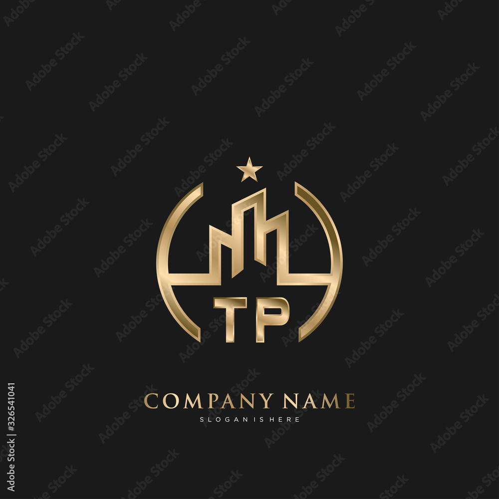 Initial Letter TP Real Estate Luxury house Logo Vector for Business, Building, Architecture