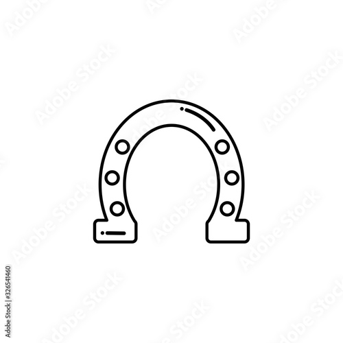 golden horseshoe for good luck, flat style icon