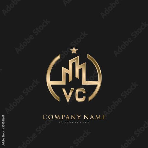 Initial Letter  VC Real Estate Luxury house Logo Vector for Business, Building, Architecture
