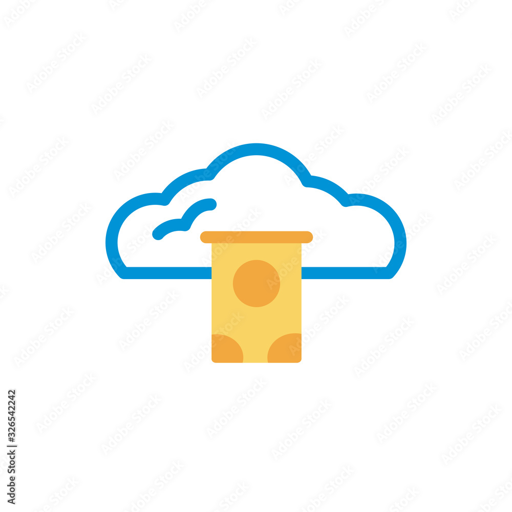 cloud computing with hard disk lineal color style cloud computing with hard disk lineal color style