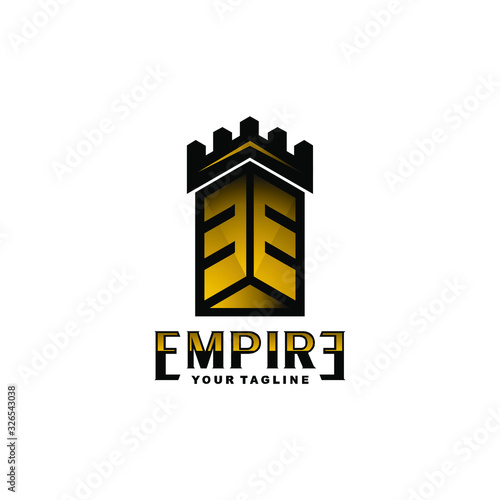 Fototapeta empire castle with initial E  vector logo design