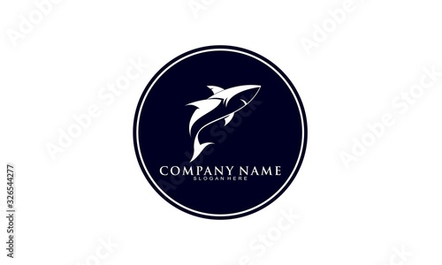 Shark simple illustration silhouette vector logo