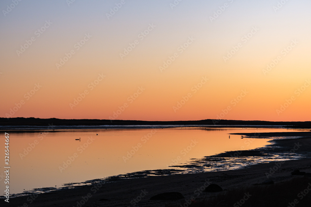 Golden sunset on a Martha's Vineyard beach - Katama Bay