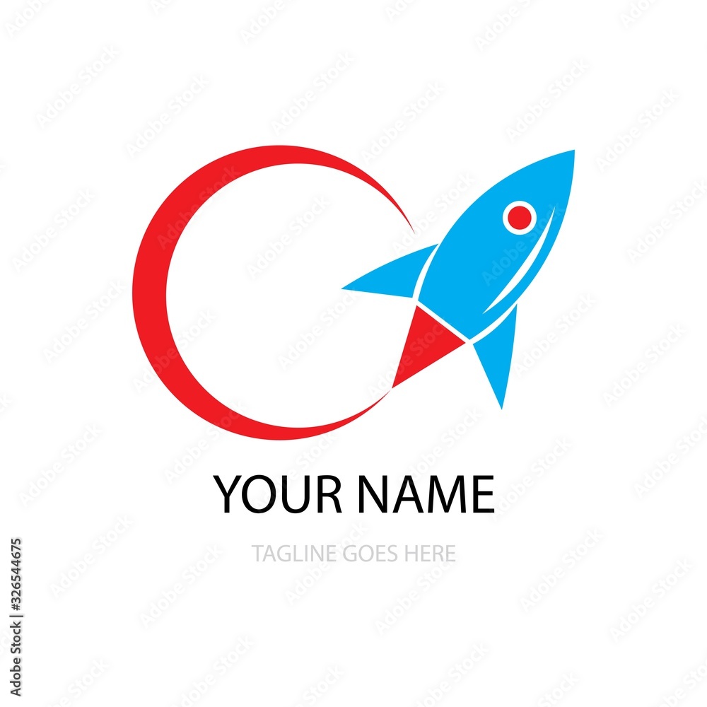 Obraz premium rocket icon logo vector