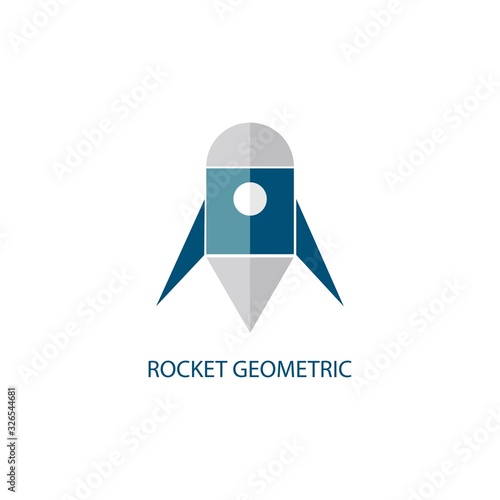 rocket geometry logo vector