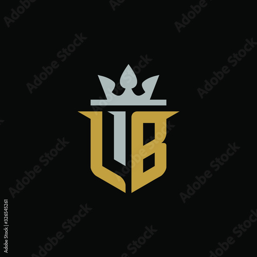 Initial Letter LB with Shield King Logo Design