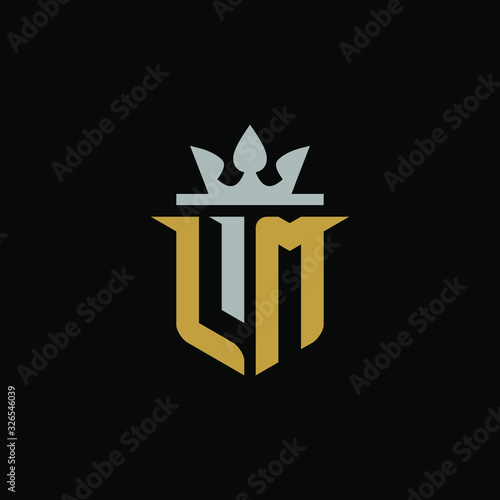 Initial Letter LM with Shield King Logo Design