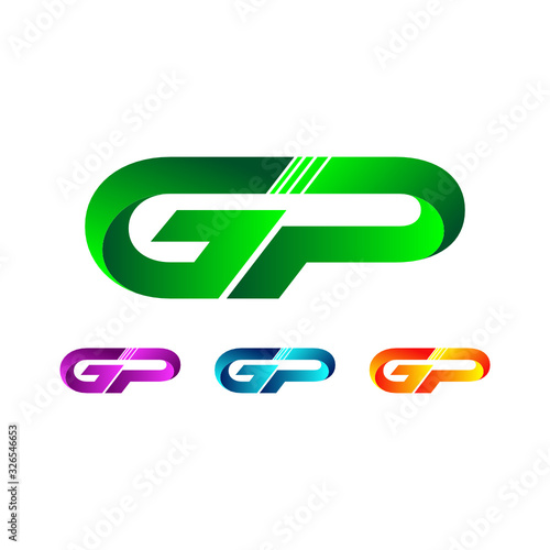 Letter GP logo icon design vector