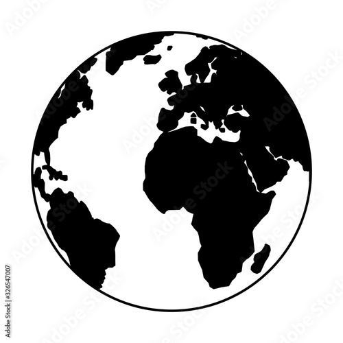 planet earth on white background
