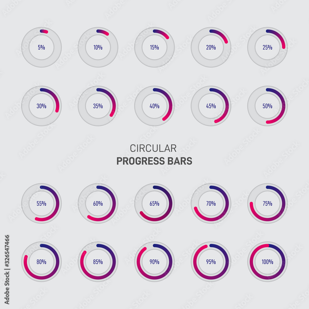 Collection of modern futuristic circular progress loading bar and ...