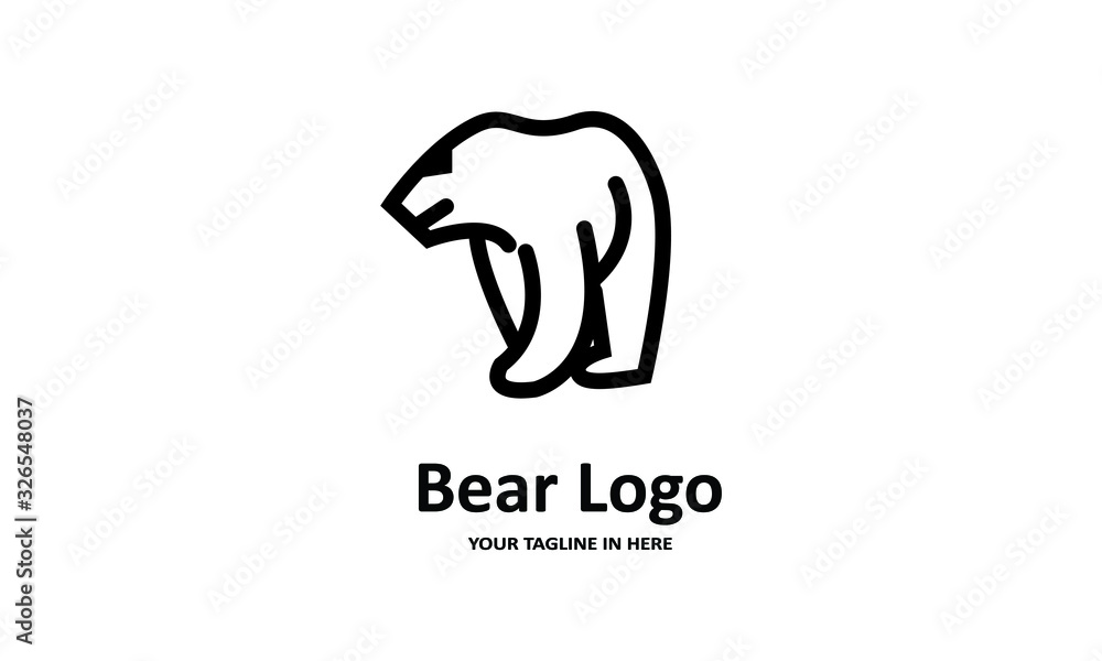 The flat bear logo concept is perfect for business, technology, contractor and housing symbols, health,sport, restaurants, education The flat bear logo concept is perfect for business, technology, contractor and housing symbols, health,sport, restaurants, education