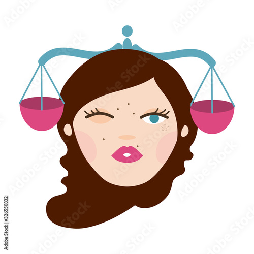 beautiful woman with libra zodiac sign