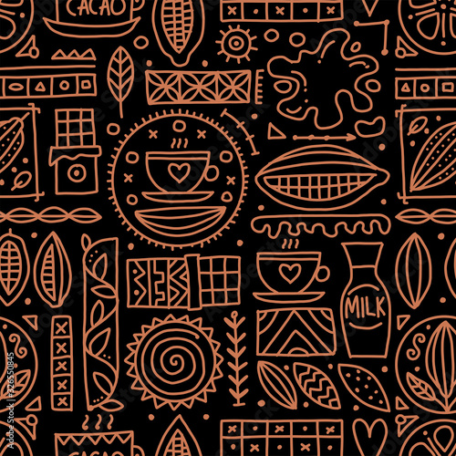 Chocolate background, seamless pattern for your design