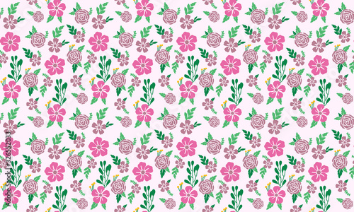 Cute flower spring design, with leaf and flower pattern background.