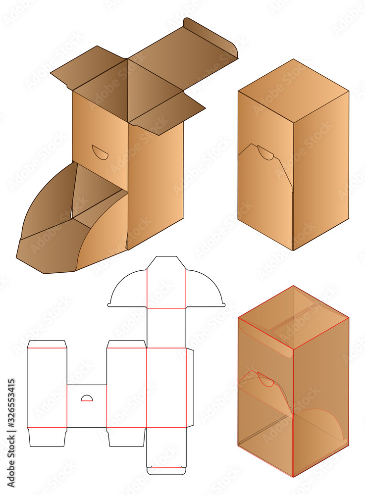 Box packaging die cut template design. 3d mock-up Box packaging die cut template design. 3d mock-up