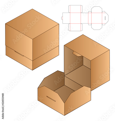 Box packaging die cut template design. 3d mock-up