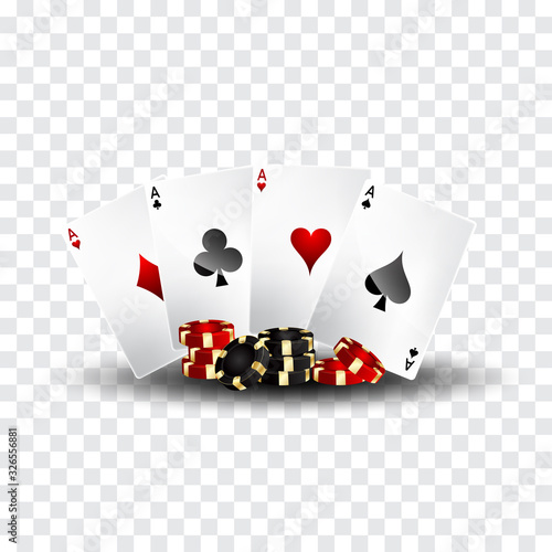 Card and chip illustration isolated transparant background
