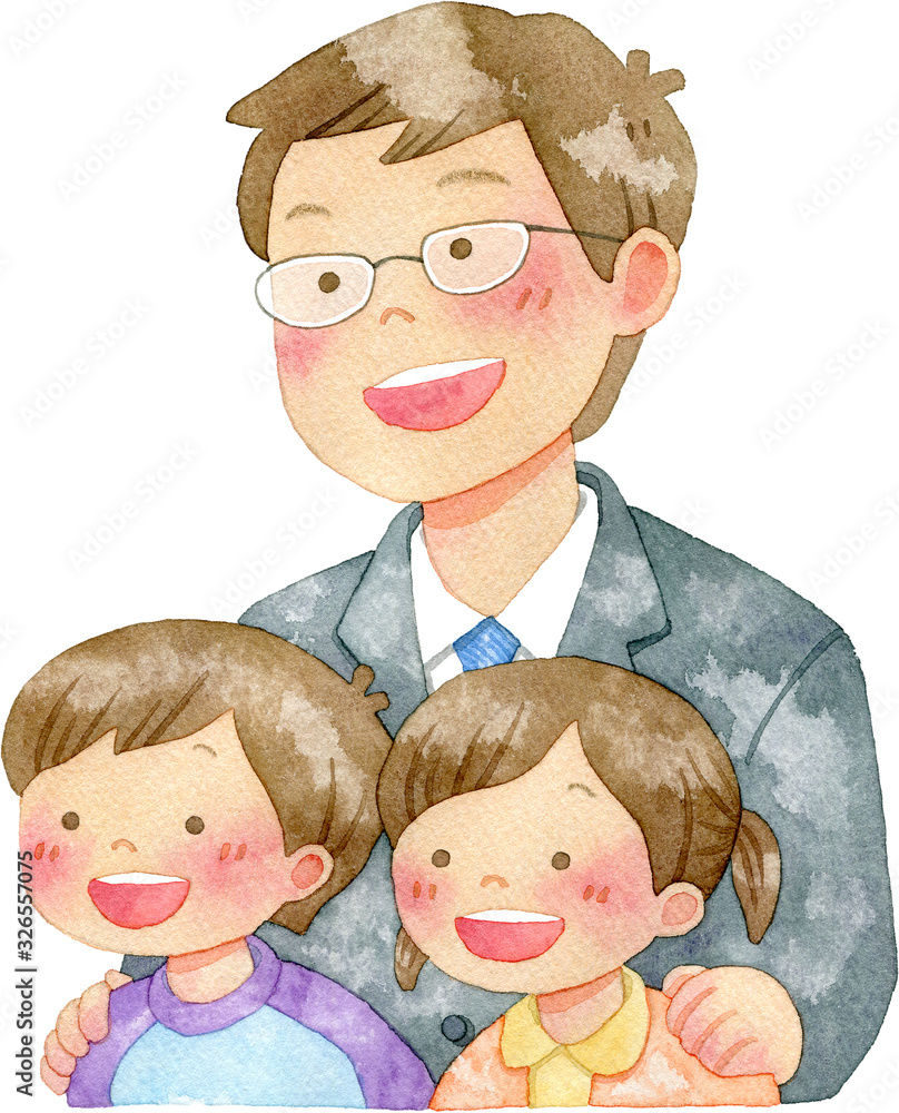 子供たちの肩に手を置く男性 Stock イラスト Adobe Stock 子供たちの肩に手を置く男性 Stock イラスト Adobe Stock