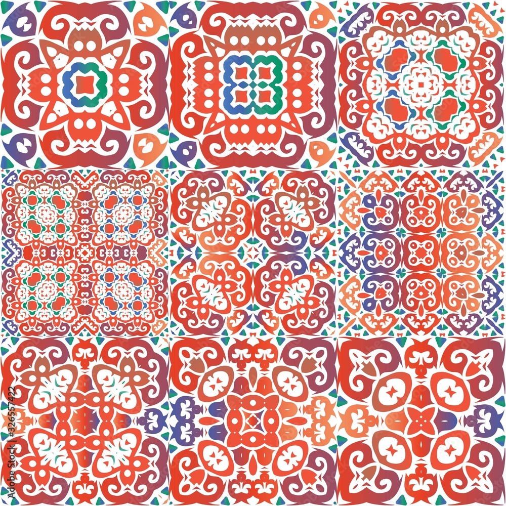 National ornamental patterns in the ceramic tiles. National ornamental patterns in the ceramic tiles.