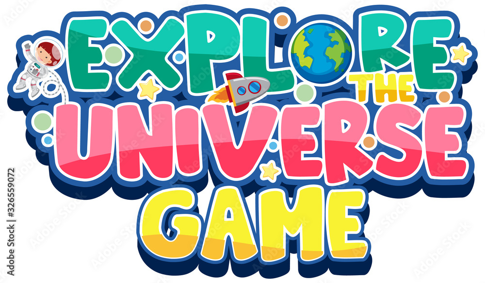 Sticker design for explore the universe game