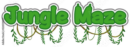 Sticker template for word jungle maze