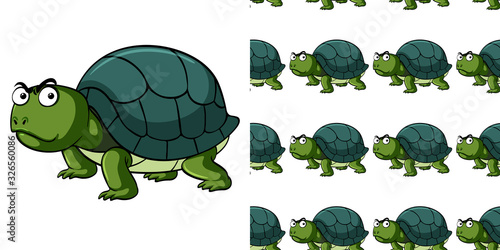 Seamless background design with angry tortoise