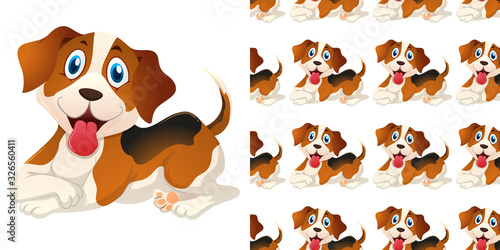 Seamless background design with cute dog © brgfx
