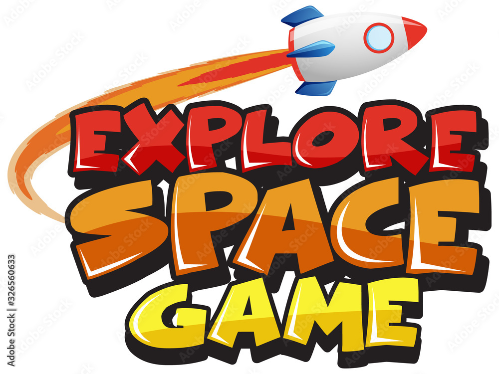 Sticker template for word explore space game Sticker template for word explore space game