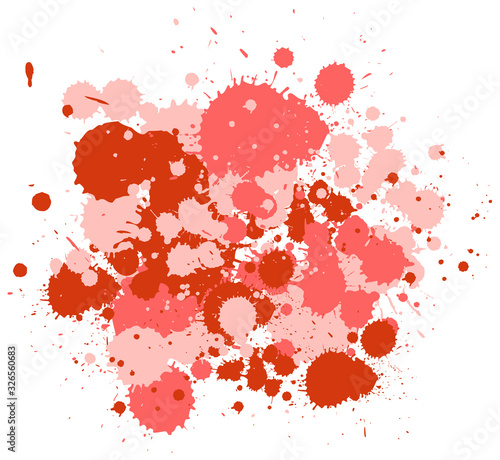 Background design with watercolor splash in red on white background