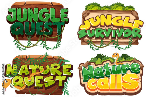 Four sign template with nature theme