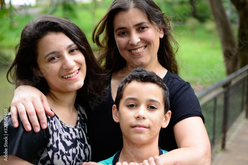 Mother, daughter and son