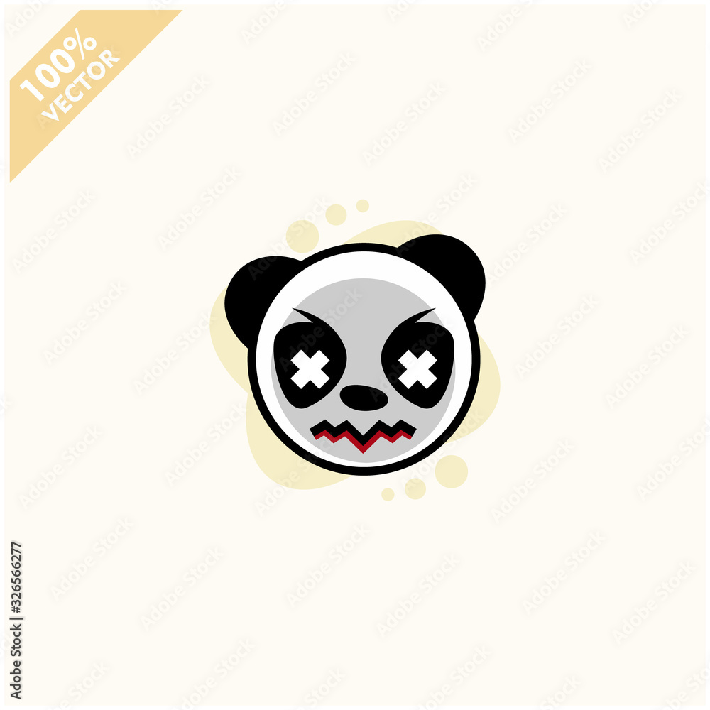 Cute panda face emoticon emoji expression Illustration. Scalable and editable vector. Cute panda face emoticon emoji expression Illustration. Scalable and editable vector.