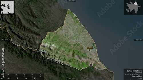 Quba-Khachmaz, Azerbaijan - composition. Satellite photo