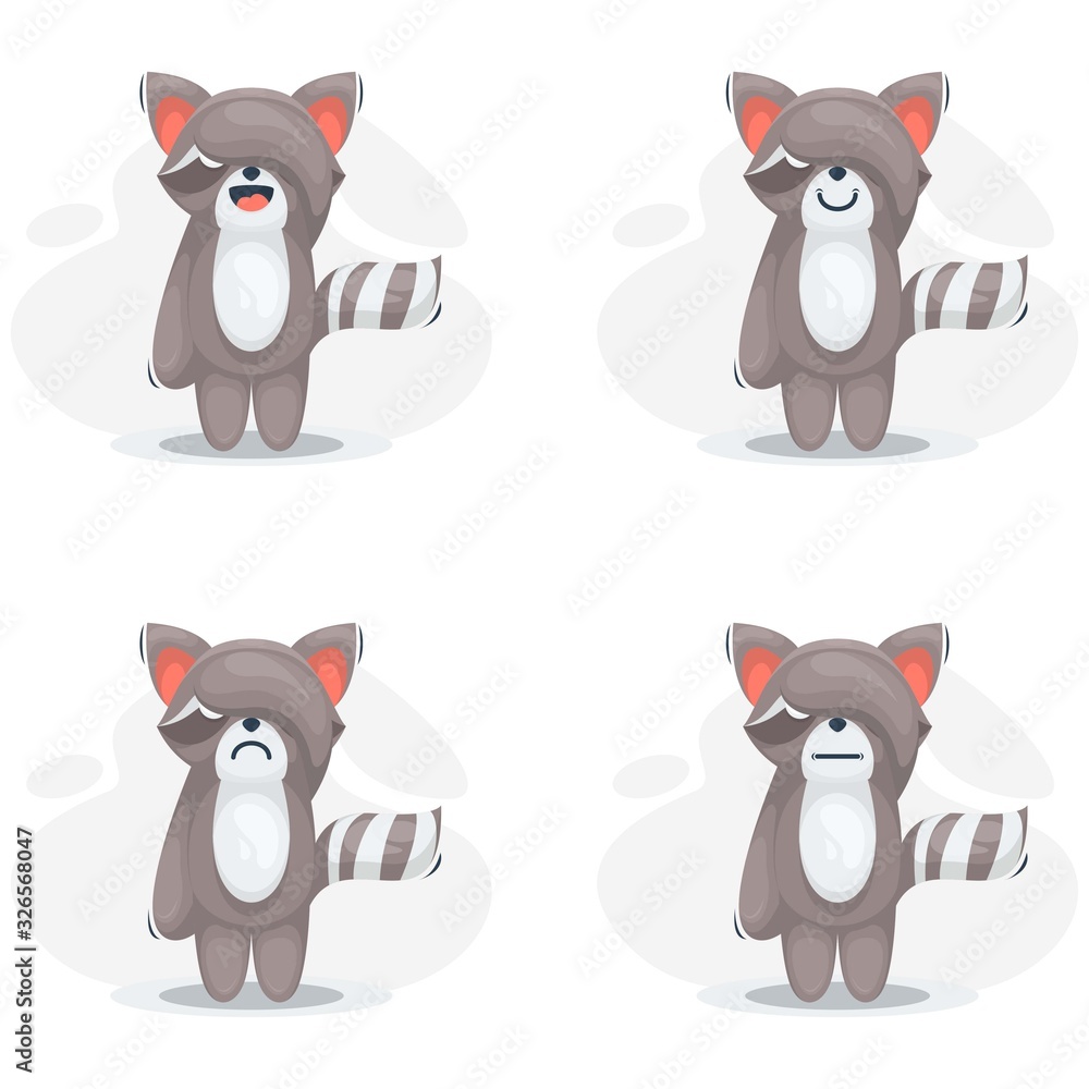 cute raccoon mascot cartoon vector cute raccoon mascot cartoon vector