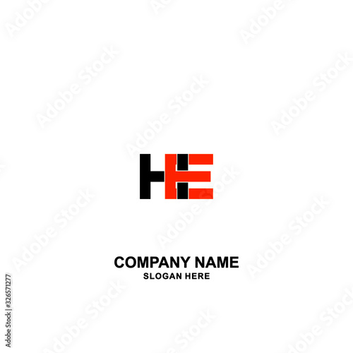 HE Initial logo template vector