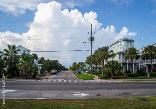 Street view of beach side houses