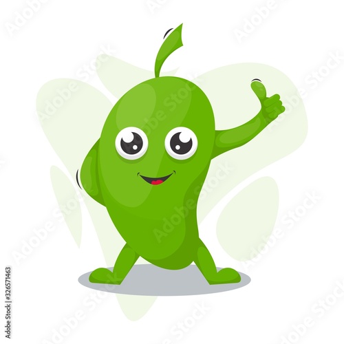 fruit mango mascot cartoon vector