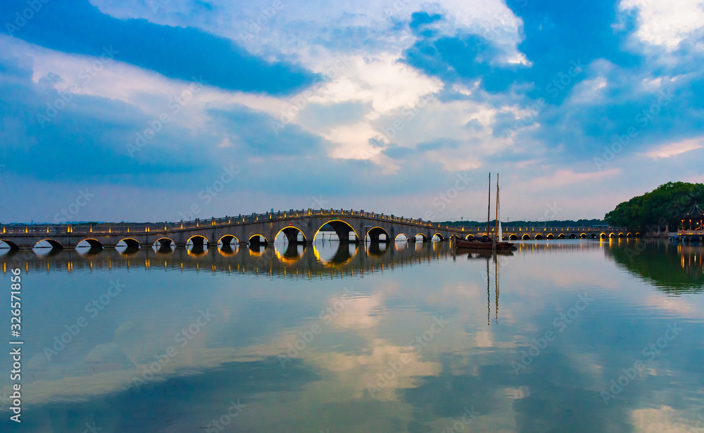 Nanhu bridge, Zhouzhuang Ancient Town, Suzhou City, Jiangsu Province, China