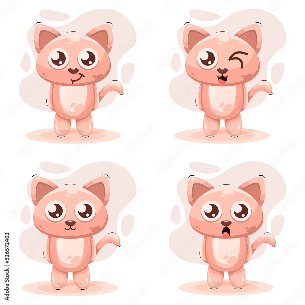 cute cat mascot cartoon vector cute cat mascot cartoon vector