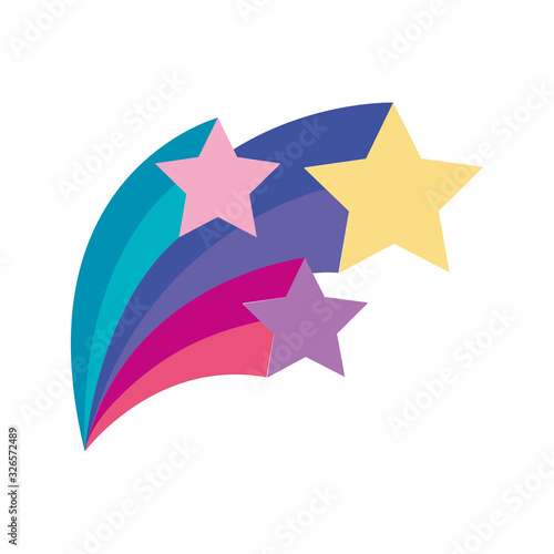cute shooting stars magic icon vector illustration design