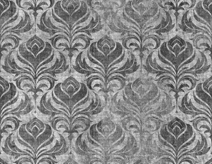 Papier peint photo Béton patrons Damas tourbillon béton ton grisé  © kk