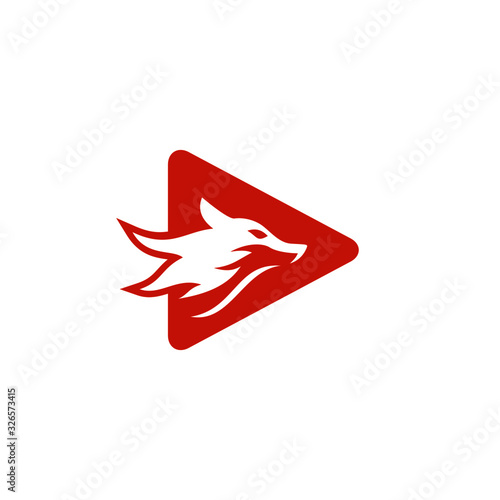Fox media player logo vector