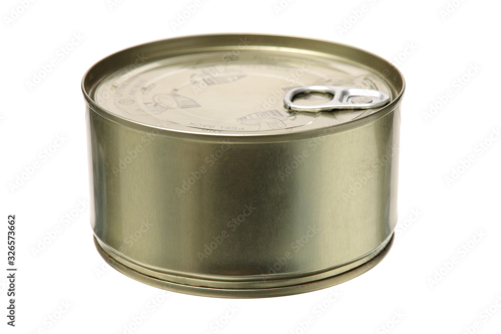 Closed Tin can on isolated white background. Closed Tin can on isolated white background.