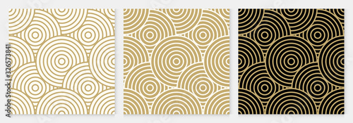Fototapeta Tło wzór bezszwowe geometrycznej linii koło projekt streszczenie złoty kolor luksusowy wektor. Boże Narodzenie tło.