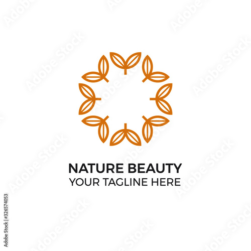 Leaf nature beauty logo vector