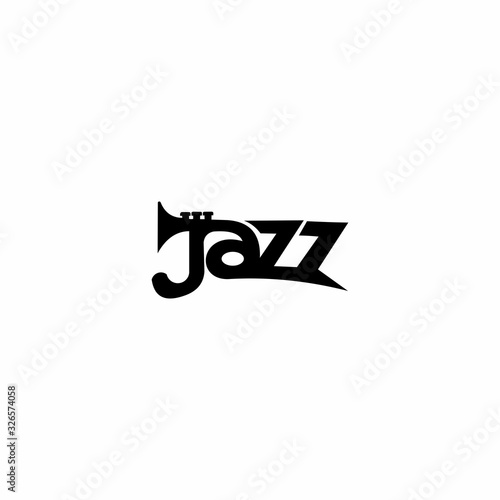Jazz festival vector logo isolated on white background
