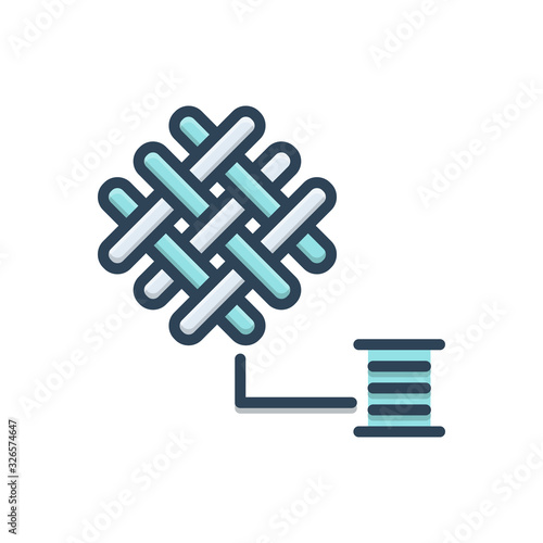 Color illustration icon for textile