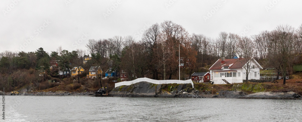 Ferry cruise around islands near Oslo, Finland