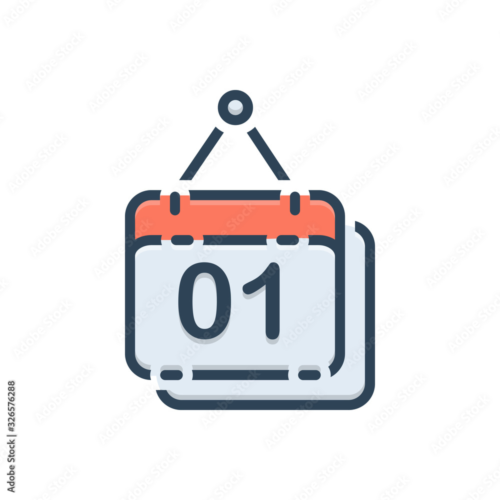 Naklejka premium Color illustration icon for Calendar
